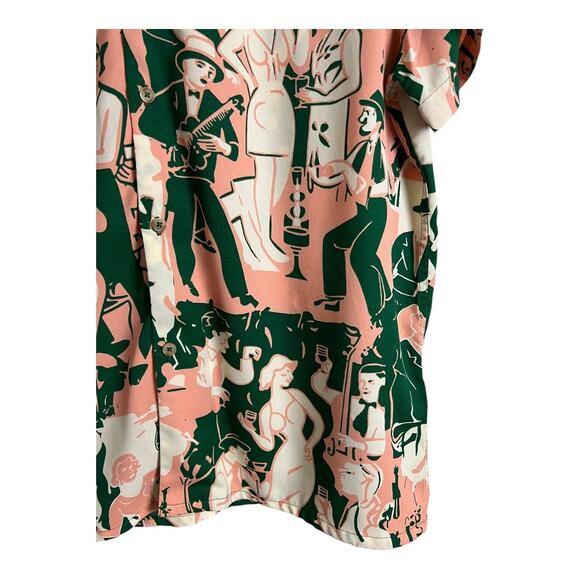 ASOS DESIGN Mens relaxed camp collar shirt jazz band print Tropical M Beach - Picture 2 of 7